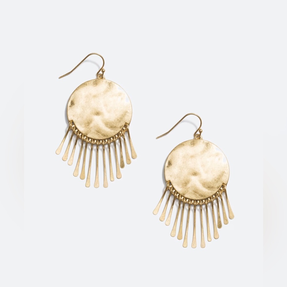 Jill Michael Gold Coin Fringe Earrings